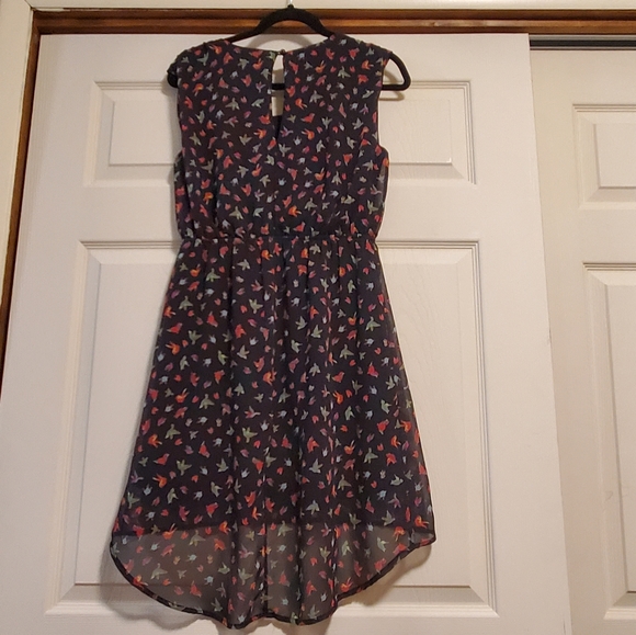 Multicolor watercolor bird dress - Picture 3 of 4